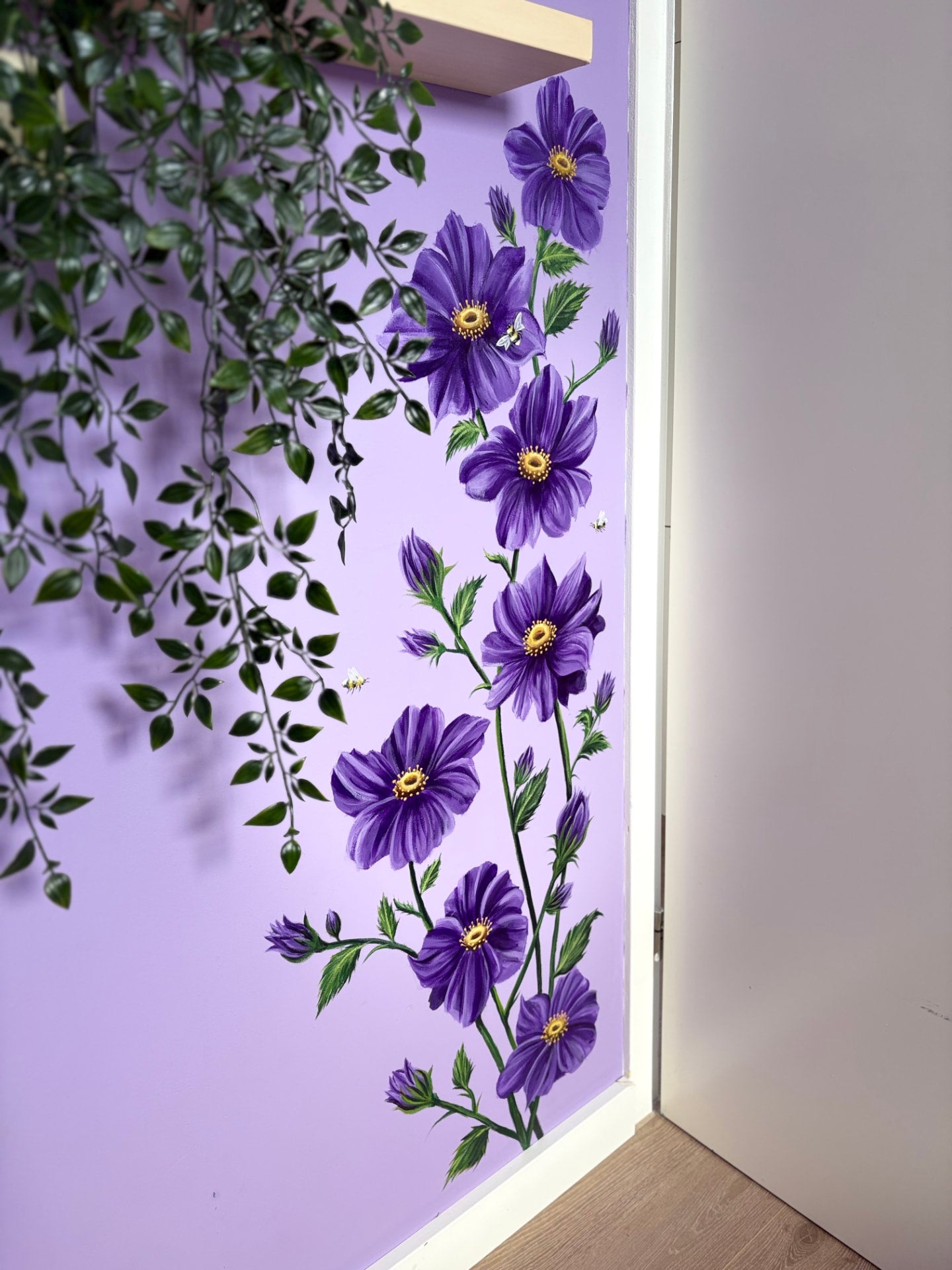 Paarse anemonen, Woonkamer · particulier