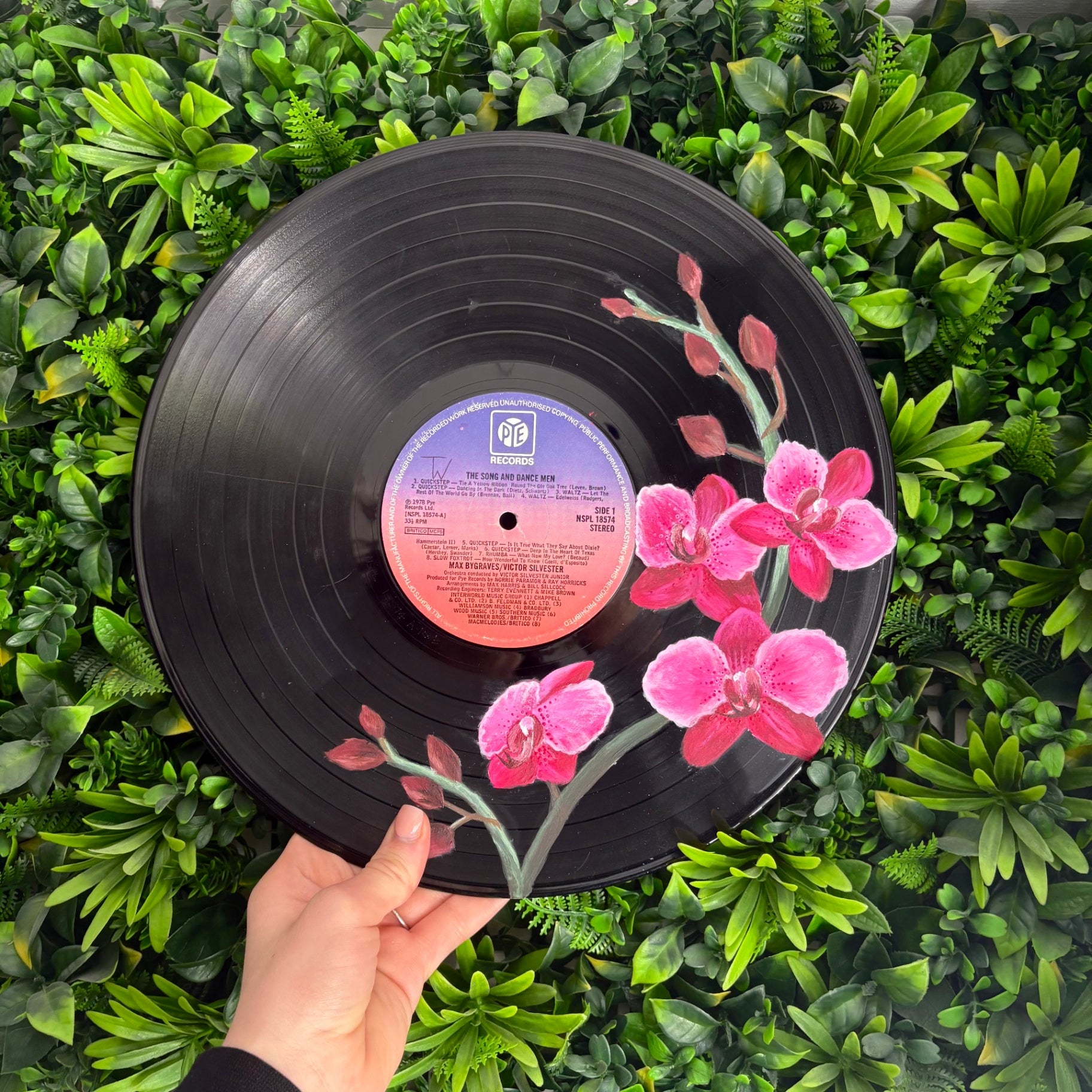 Beschilderde LP · Roze orchidee