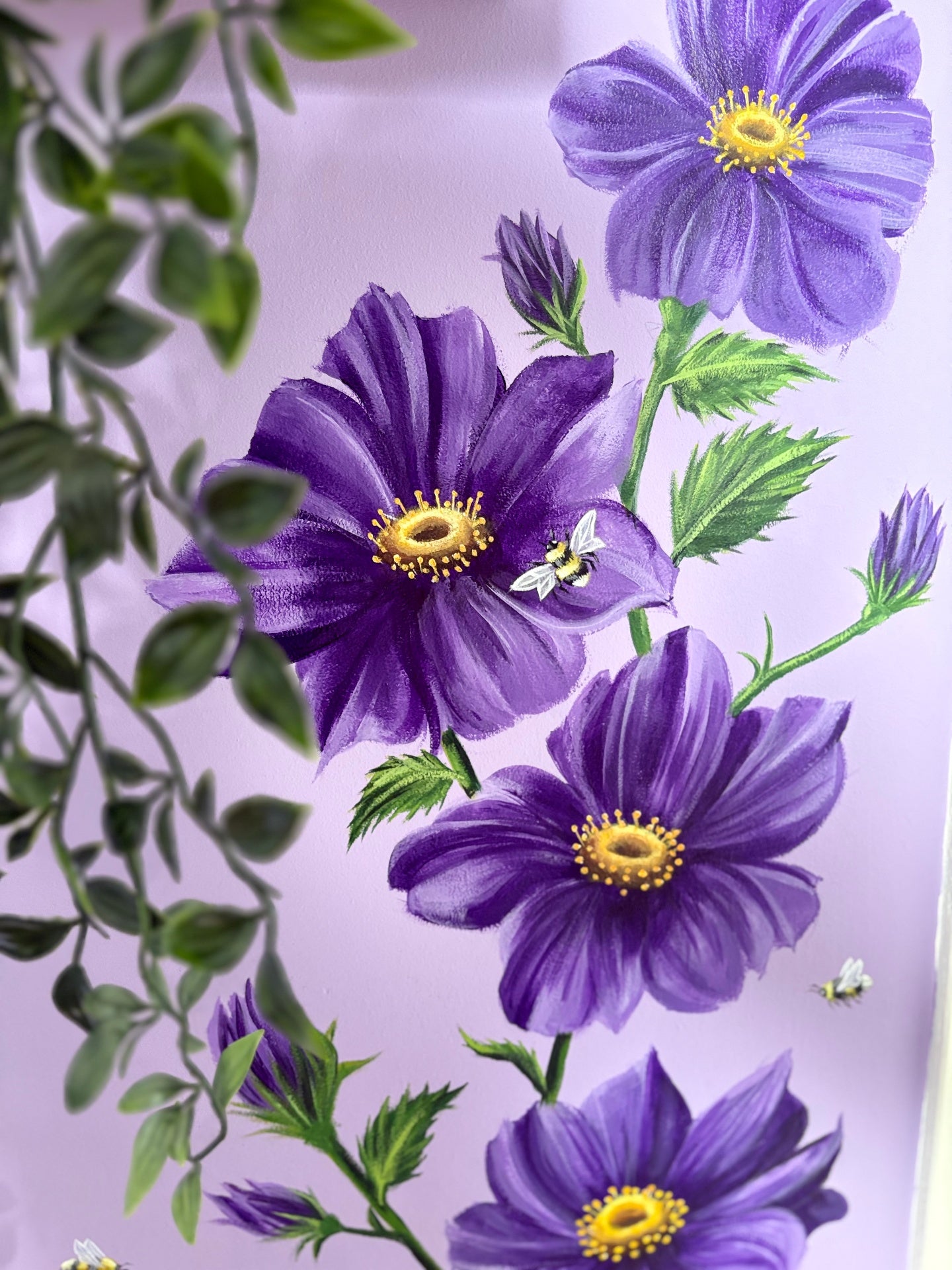 Paarse anemonen, Woonkamer · particulier